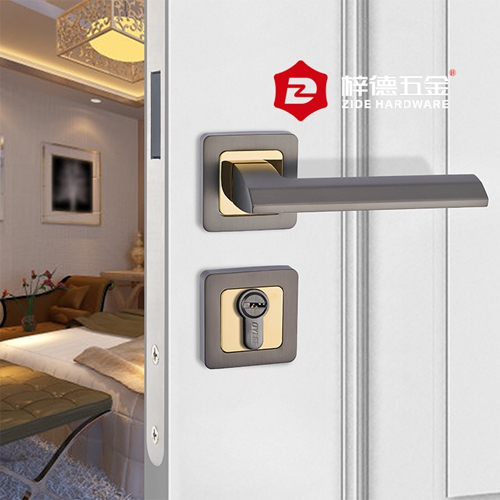 鋅合金分體雙色木門壓把鎖80656